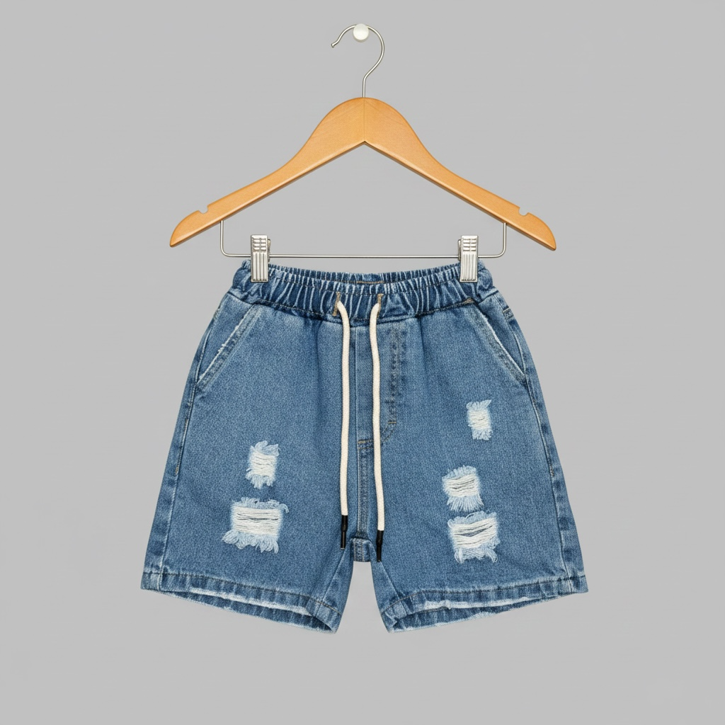 BERMUDA DI JEANS CON ELASTICO IN VITA