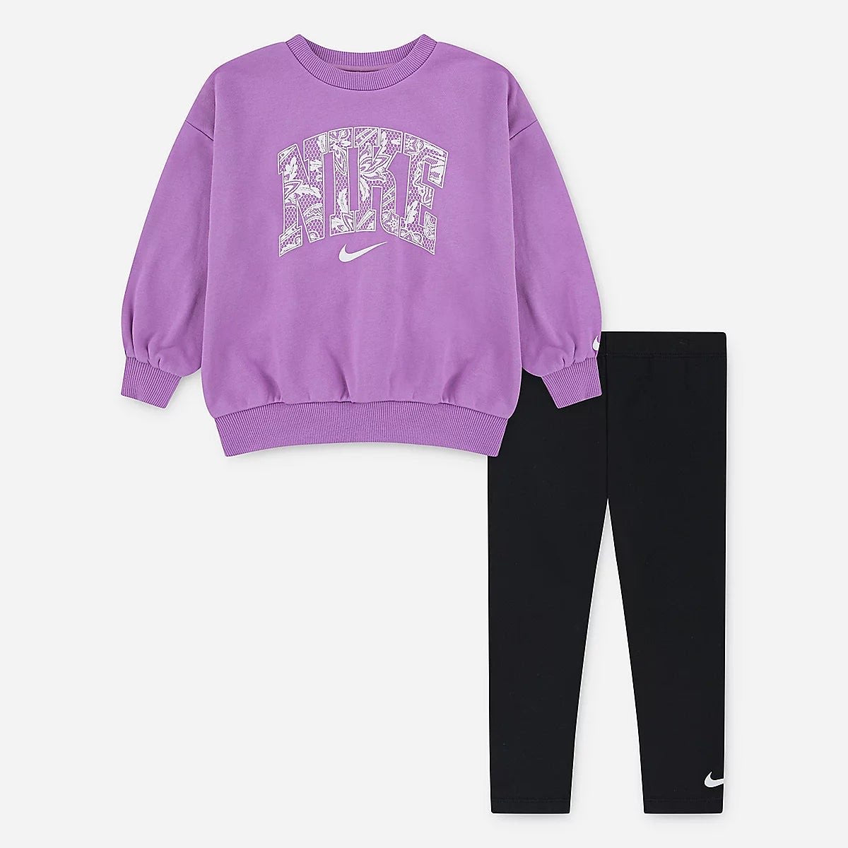 SET LEGGINGS NIKE LACE IT UP BAMBINA COTONE GARZATO