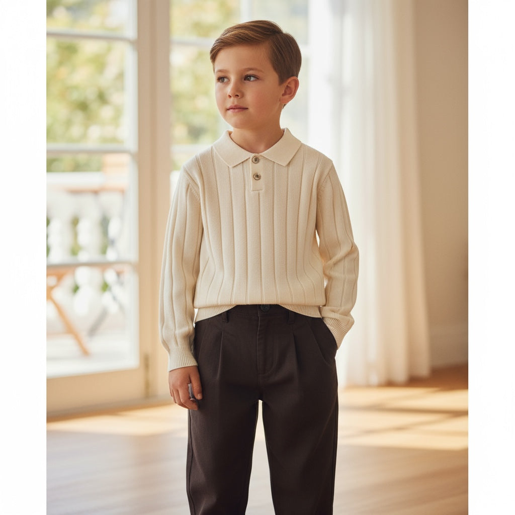 Polo Maglia Bryan in Lana Rasata