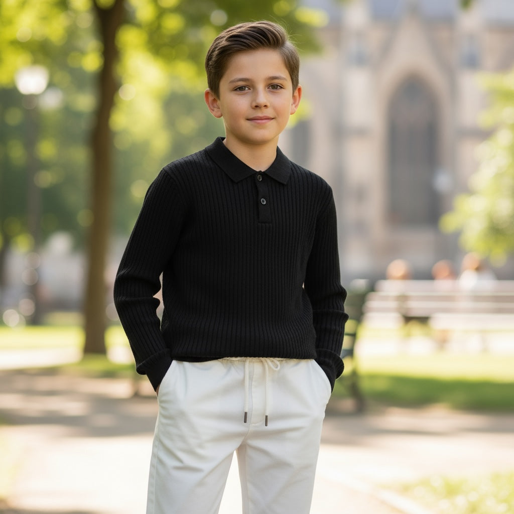 Polo Maglia Bryan in Lana Rasata