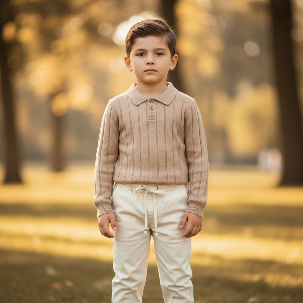 Polo Maglia Bryan in Lana Rasata