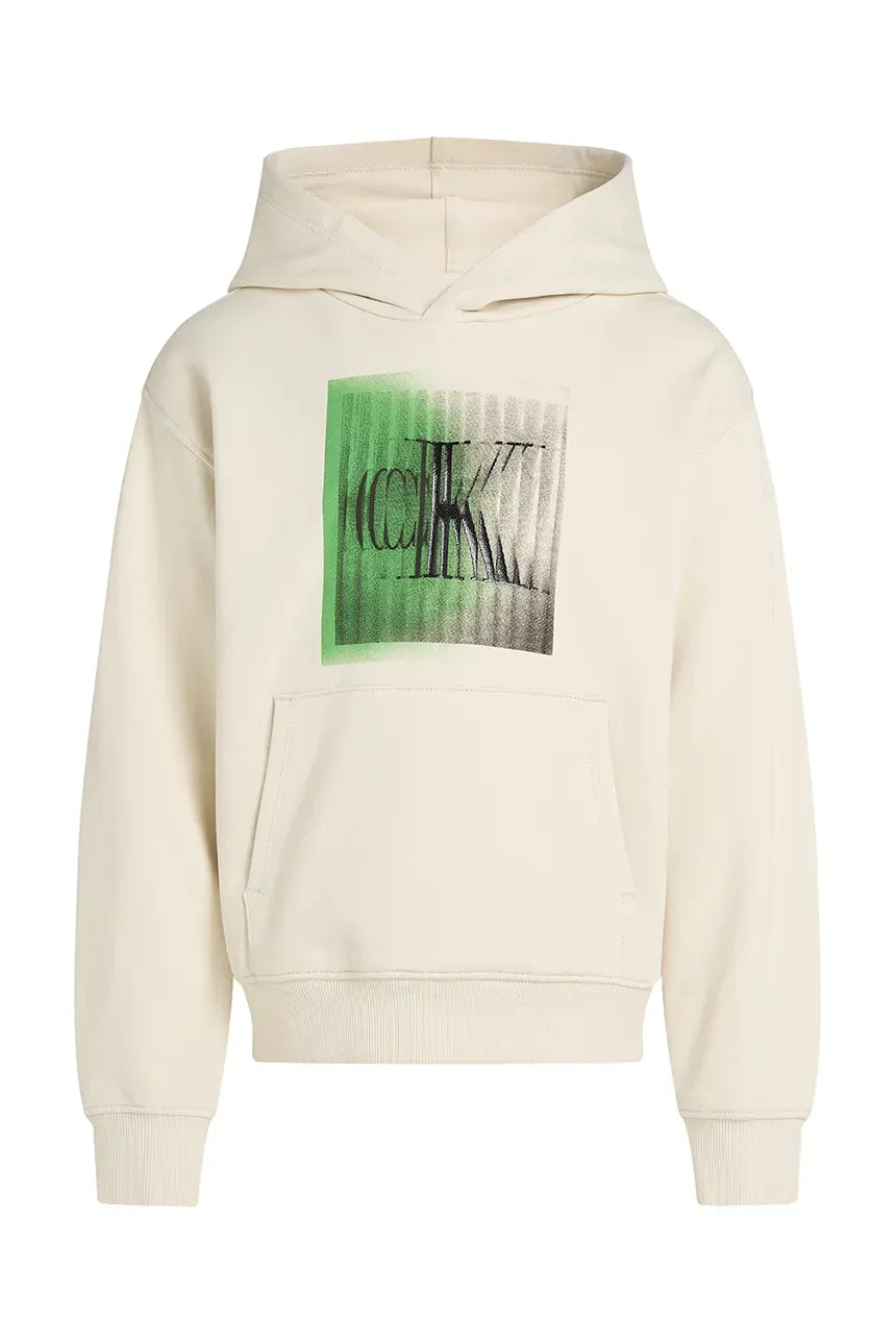 Felpa Calvin Klein Cappuccio Cotone Garzato