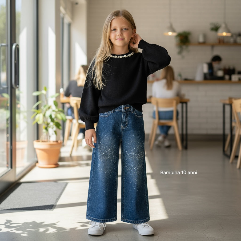 Jeans Ragazza con Strass