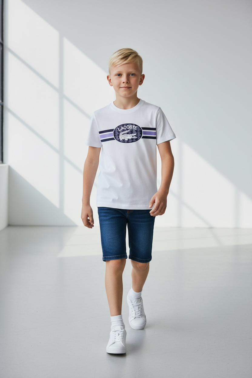 T-SHIRT LCOSTE STRIPED LOGO