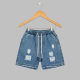 BERMUDA DI JEANS CON ELASTICO IN VITA