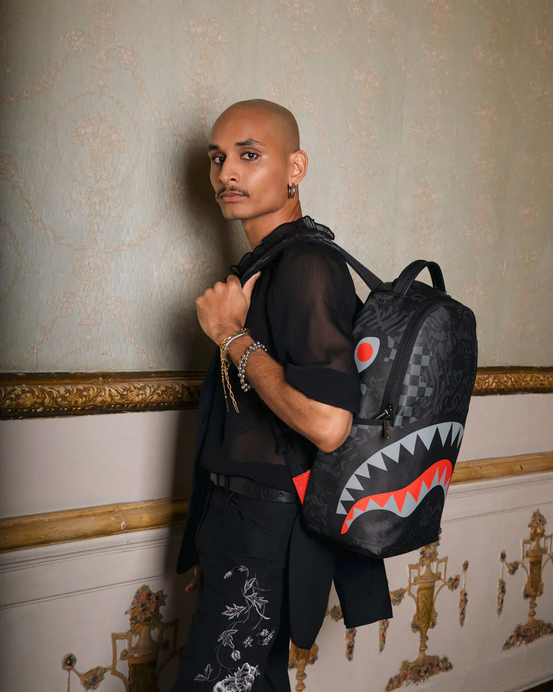 ZAINO SPRAYGROUND 4 AM RED SHARK BACKPACK