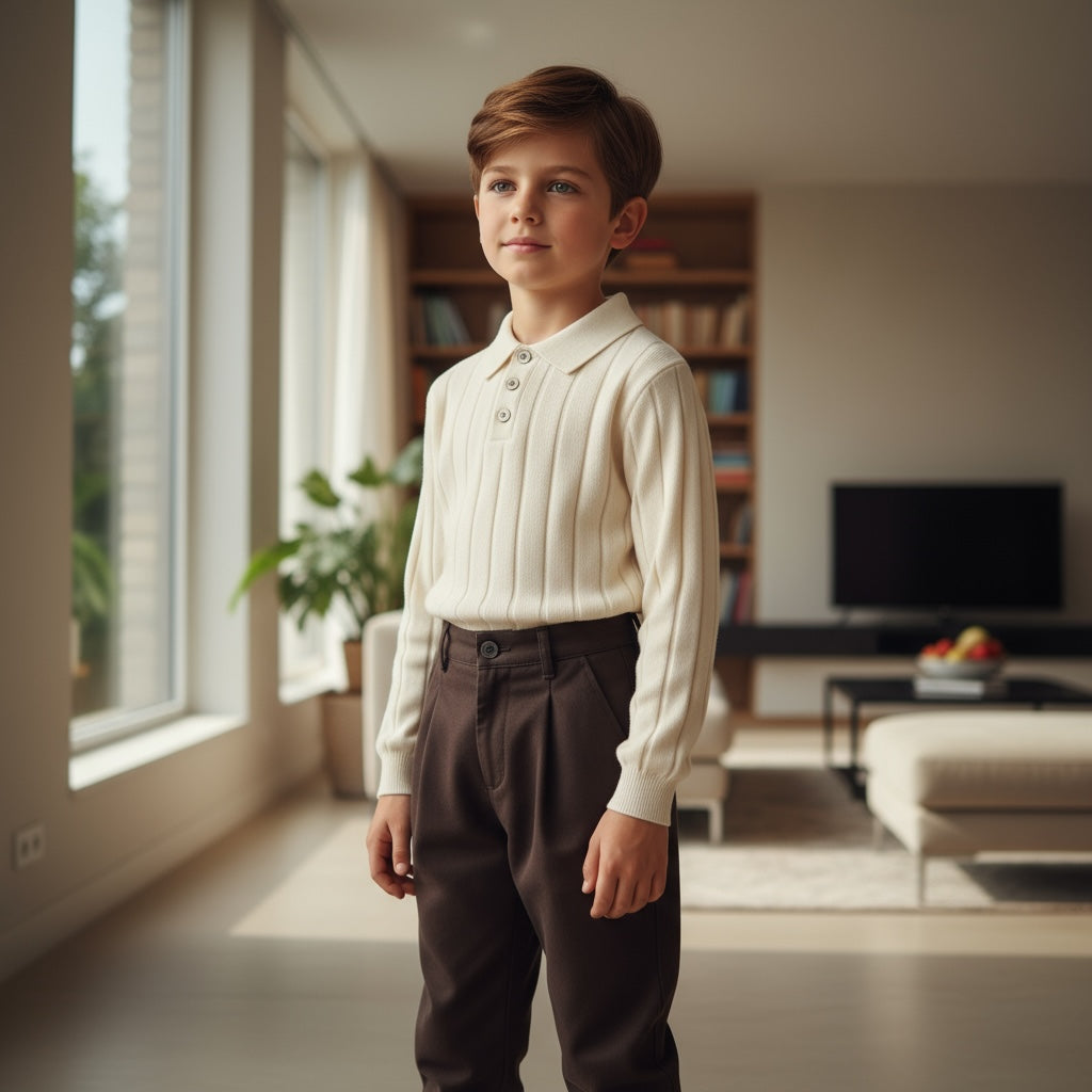 Polo Maglia Bryan in Lana Rasata