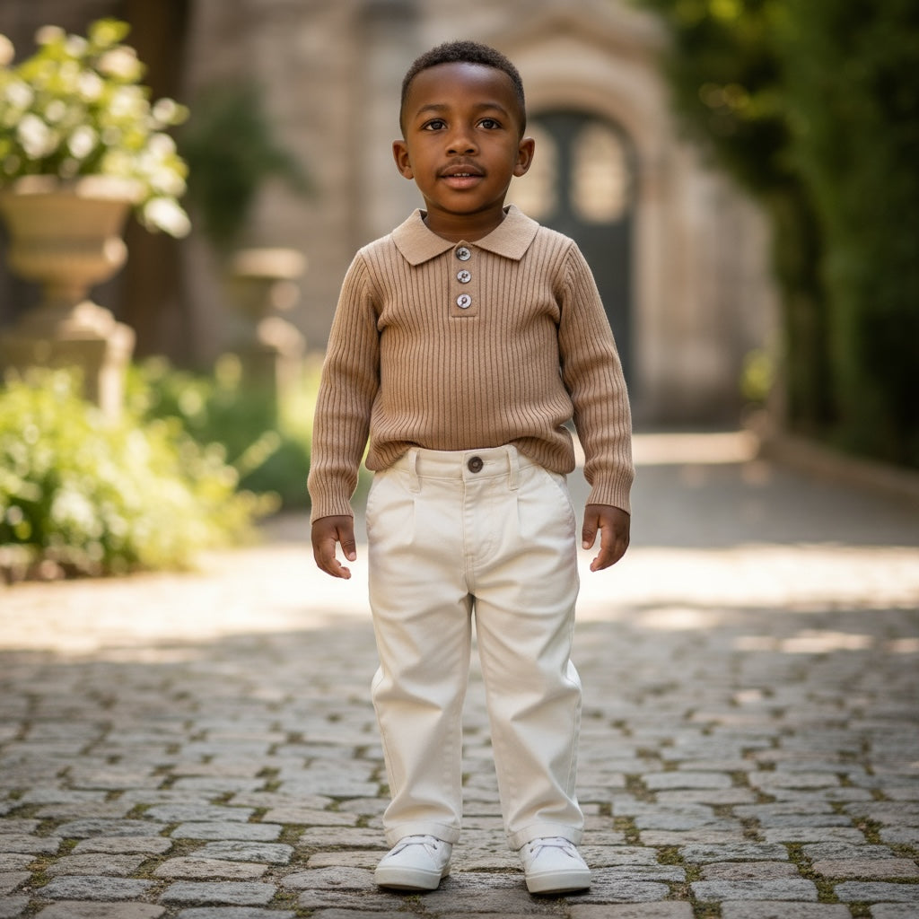 Polo a Maglia Infant in Lana