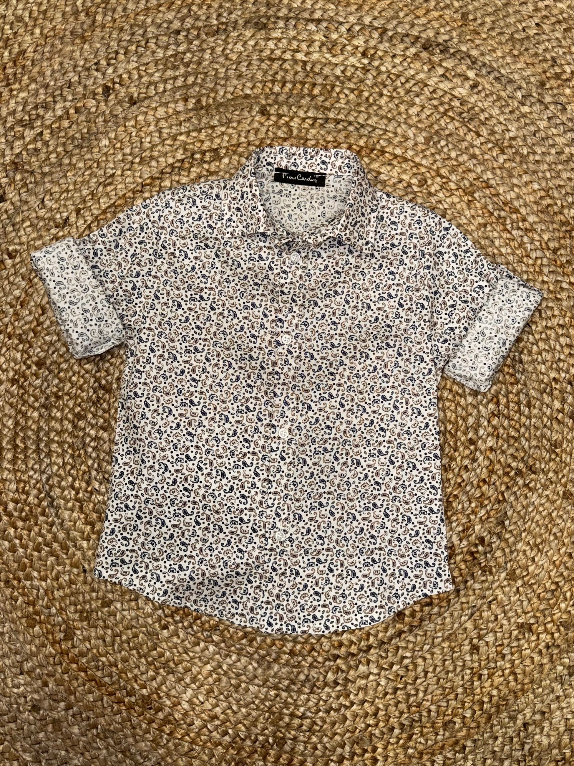 Camicia Bambino Con Microfantasie Made in Italy